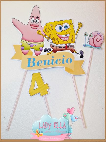 Topo de bolo Bob Esponja